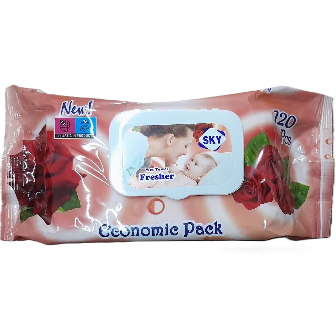 Vlhčené ubrousky SKY 120ks Rose