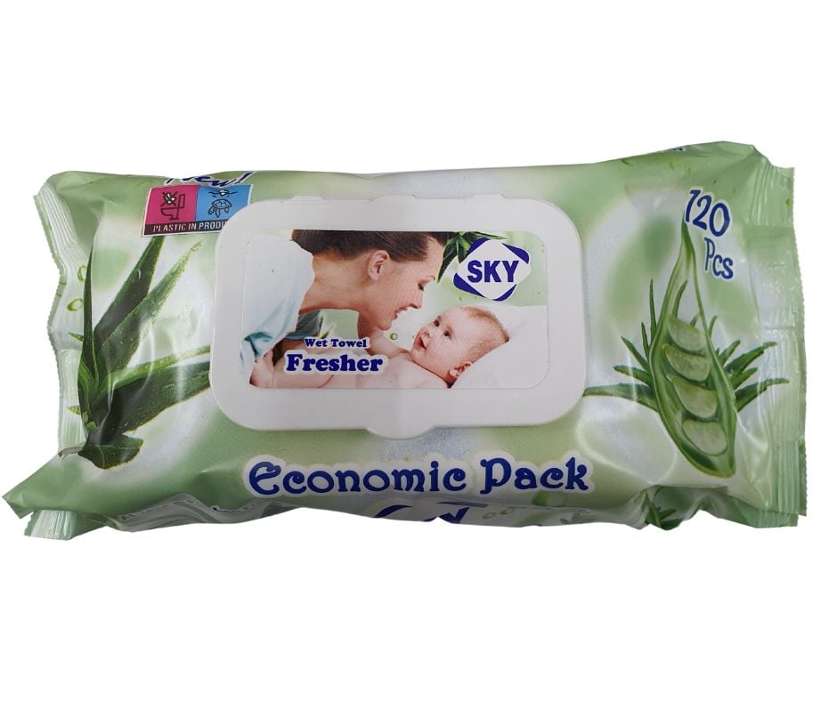 Vlhčené ubrousky SKY 120ks Aloe Vera