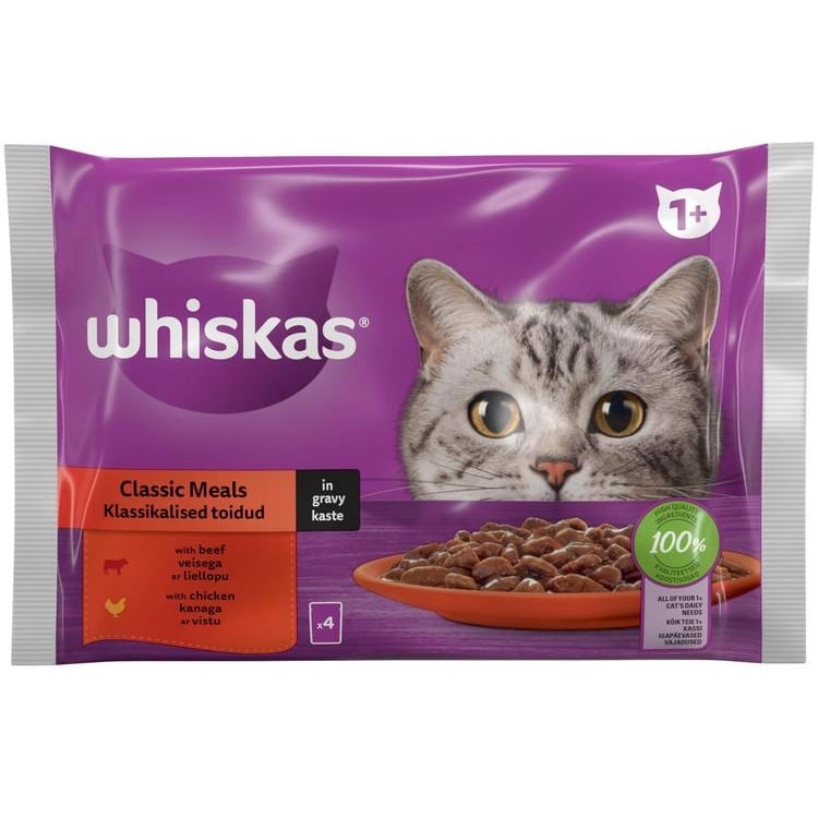 Whiskas kapsička 4x85g Klasické výběr v omáčce 