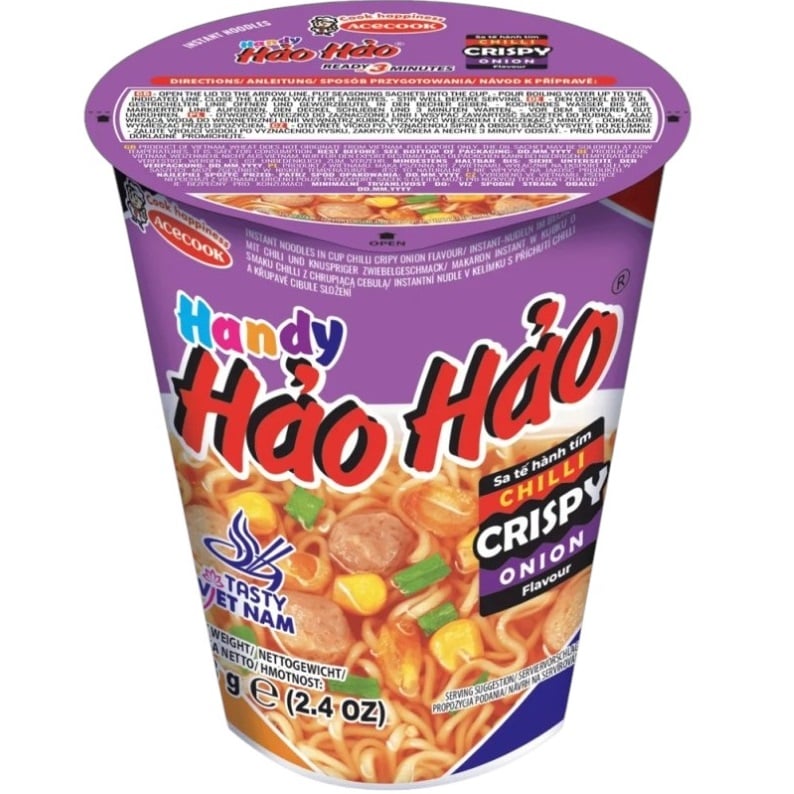 Hao Hao Kelímek 68g Chili Crispy Onion