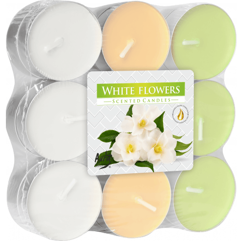 Bispol svíčka 18ks White Flowers
