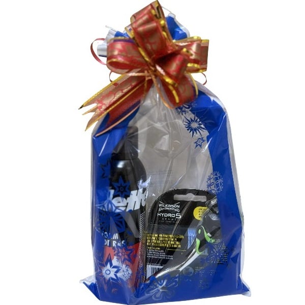 Dárková sada na holení Gel 200ml+1bŽiletky+Strojek Červený