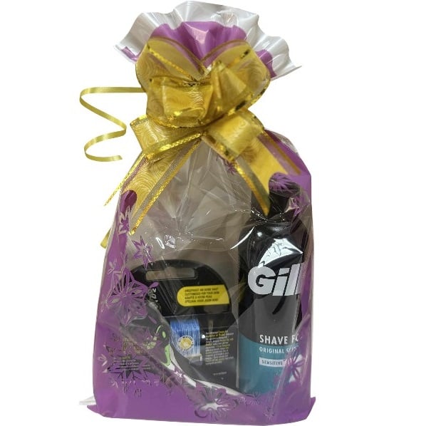 Dárková sada na holení Gel 200ml+1bŽiletky+Strojek Modrý