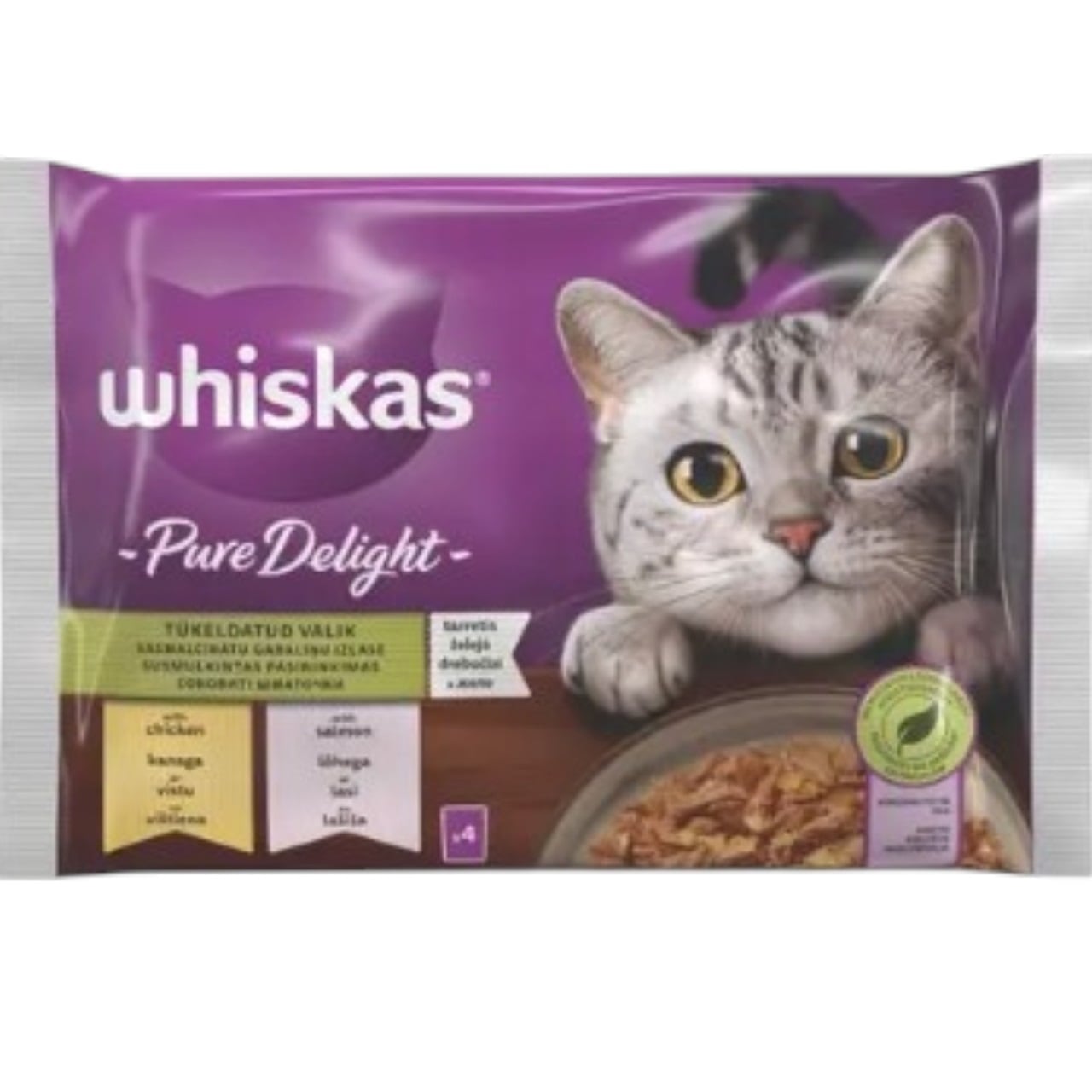 Whiskas kapsička 4x85g Pure Delight - Kuřecí a Krůtí