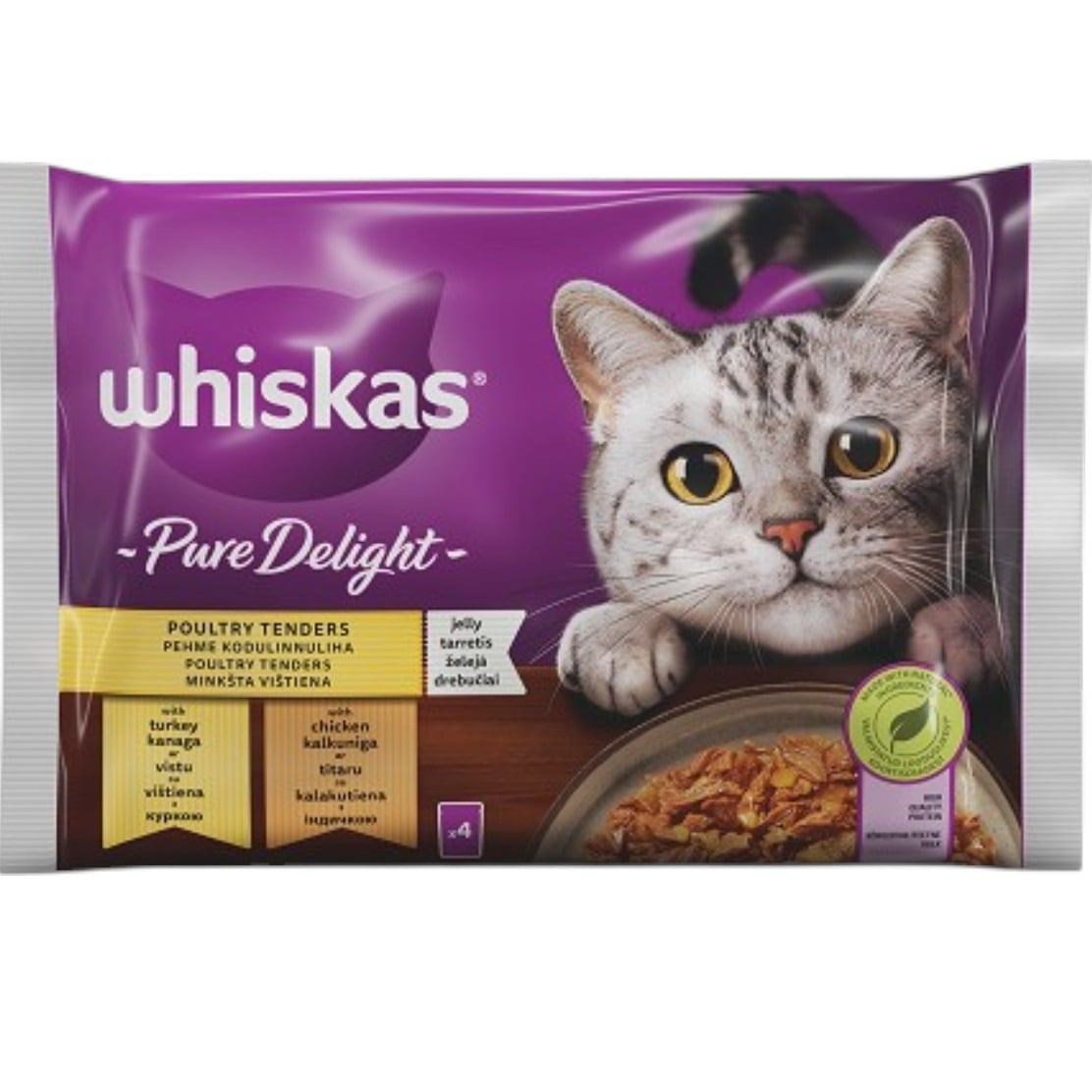 Whiskas kapsička 4x85g Pure Delight - Kuřecí a Losos