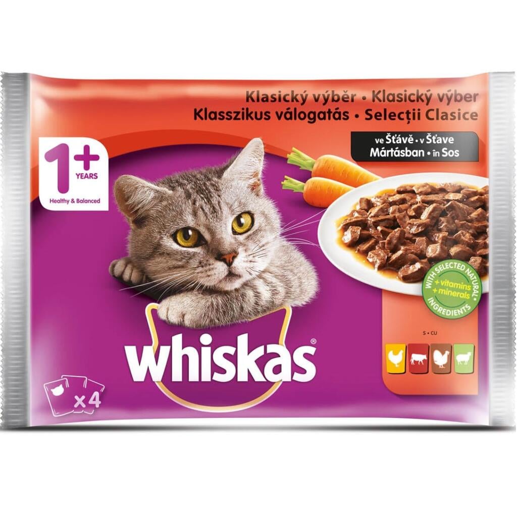 Whiskas kapsička 4x85g Klasický výběr se zeleninou ve šťávě