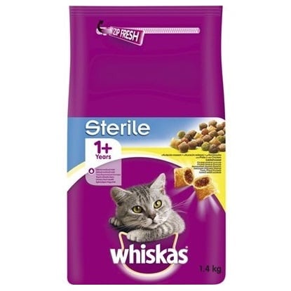 Whiskas granule 1,4kg Sterile s kuřecím masem