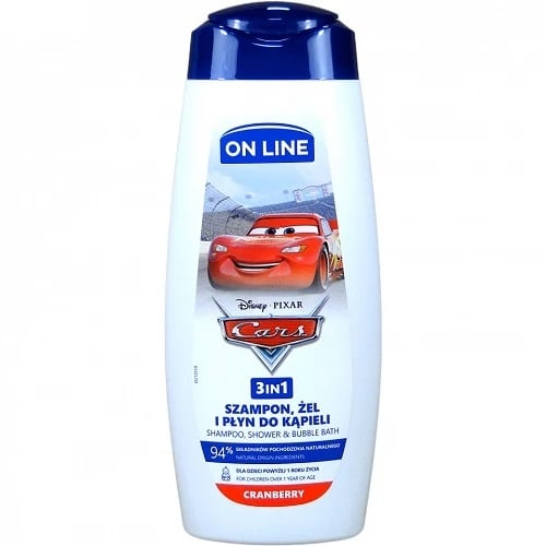Dětský šampon ONLINE 400ml 3in1 Disney Cars
