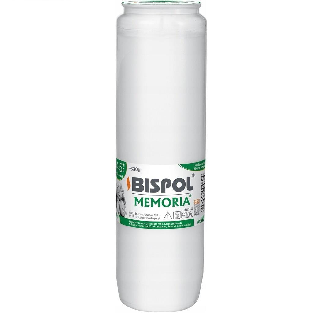 Bispol svíčka hřbitovní Memoria WO6 4,5-dní bílý 330g