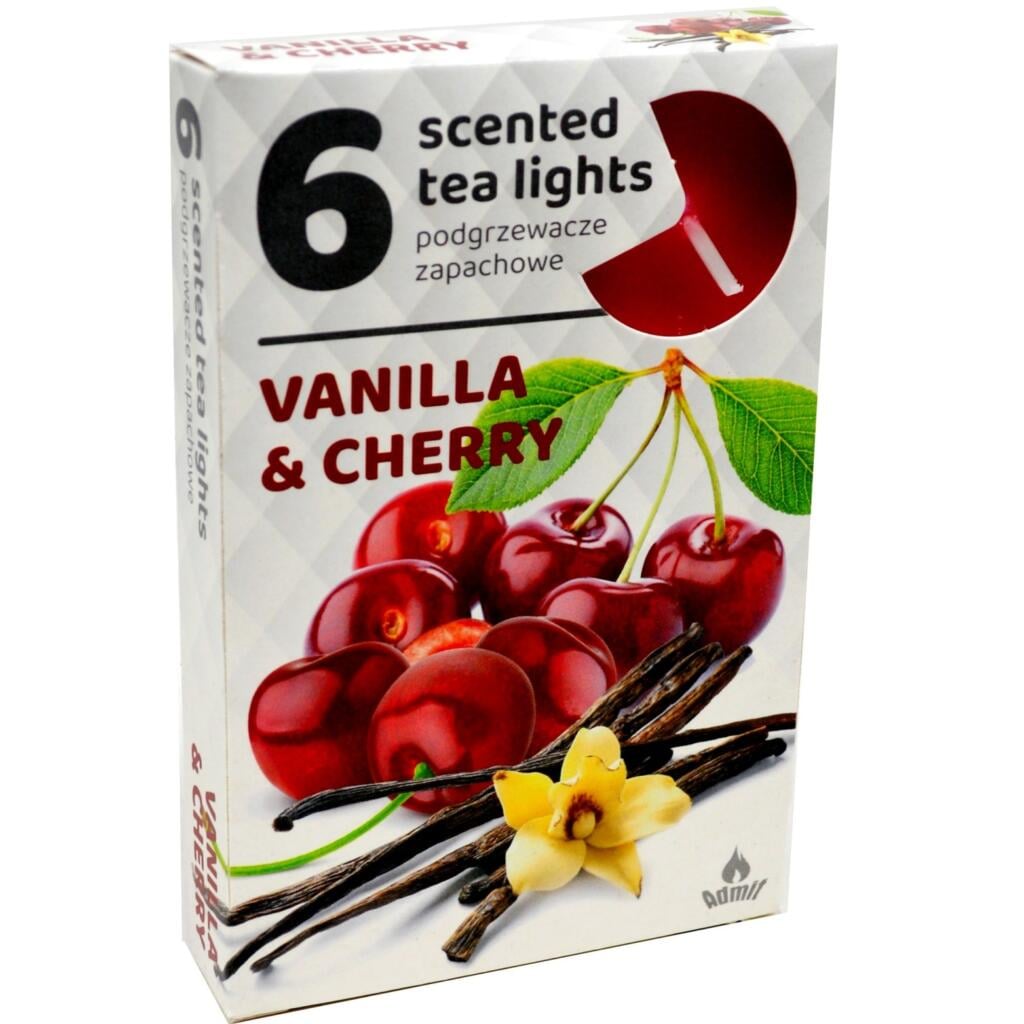 Admit Tea lights 6ks Vanilla & Cherry