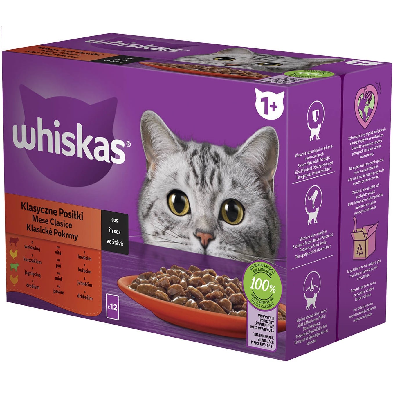 Whiskas kapsička 12x85g Klasický výběr ve šťávě