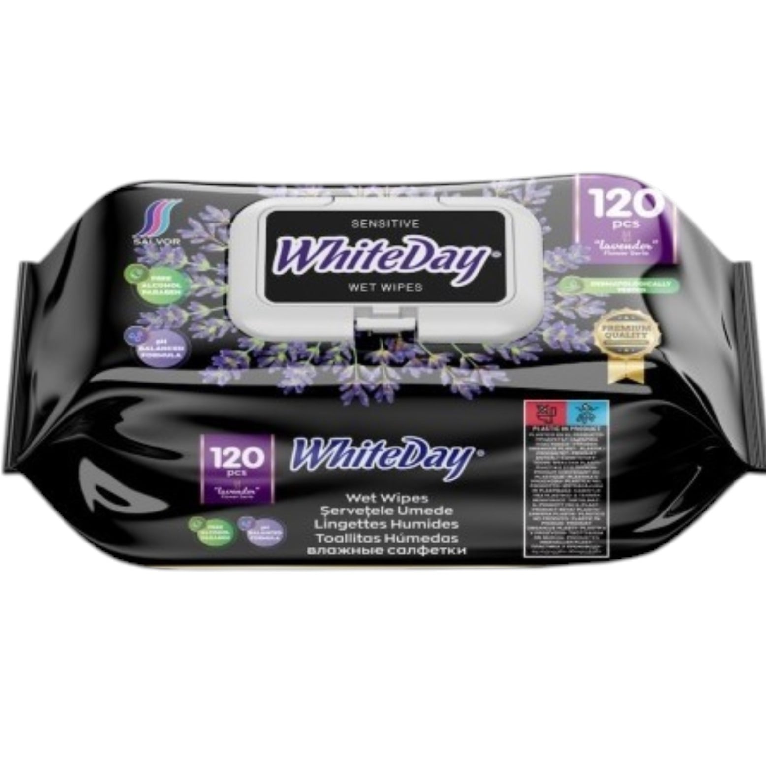 Ubrousky 120ks WhiteDay Sensitive Lavender