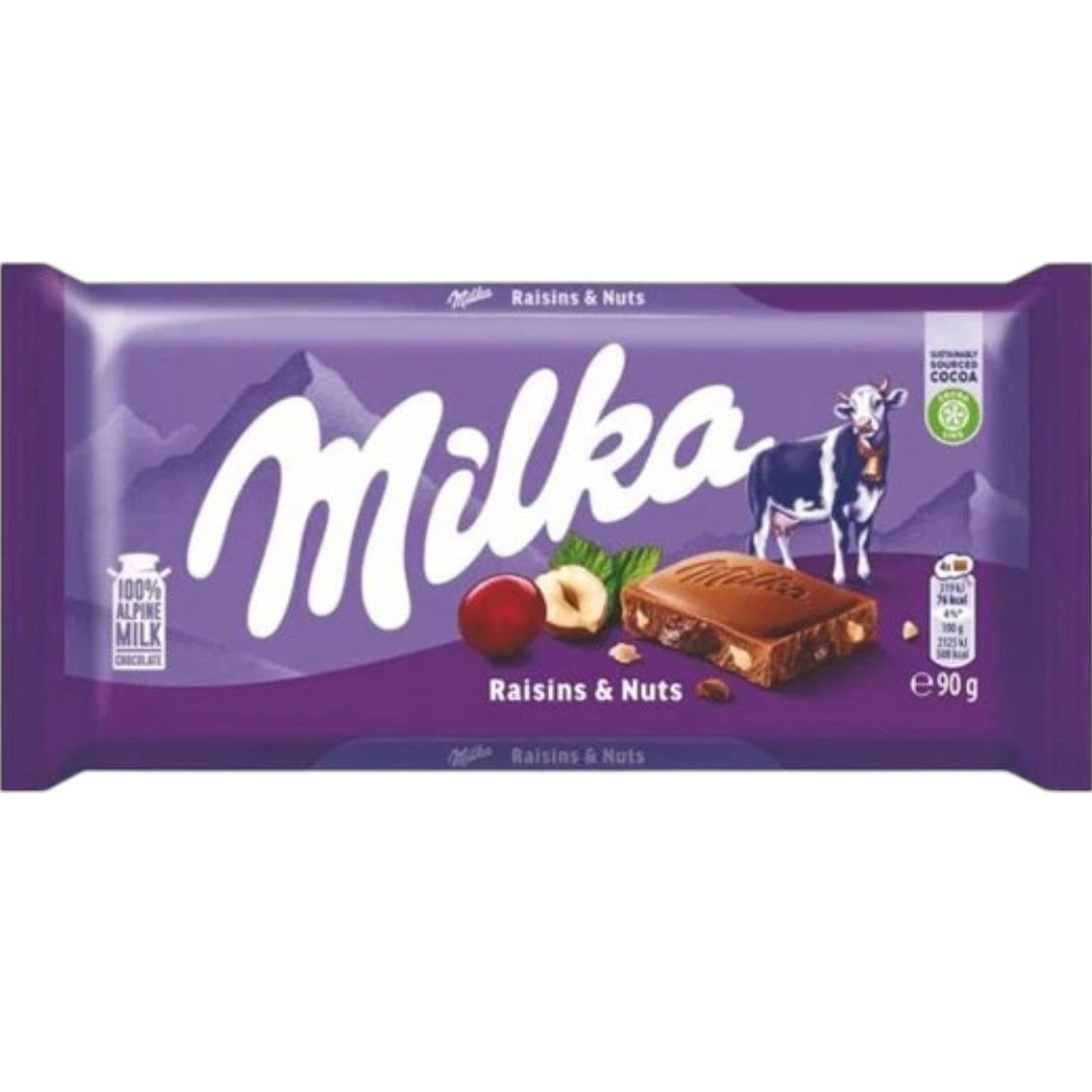 Milka Raisins & Nuts 90g (HSD 06.10.2026)