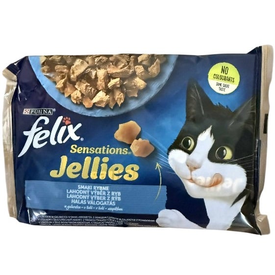 Felix 4x85g Jellies Losos, rajčaty, treska, špenát