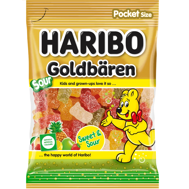Haribo 80g Sour-Goldbären