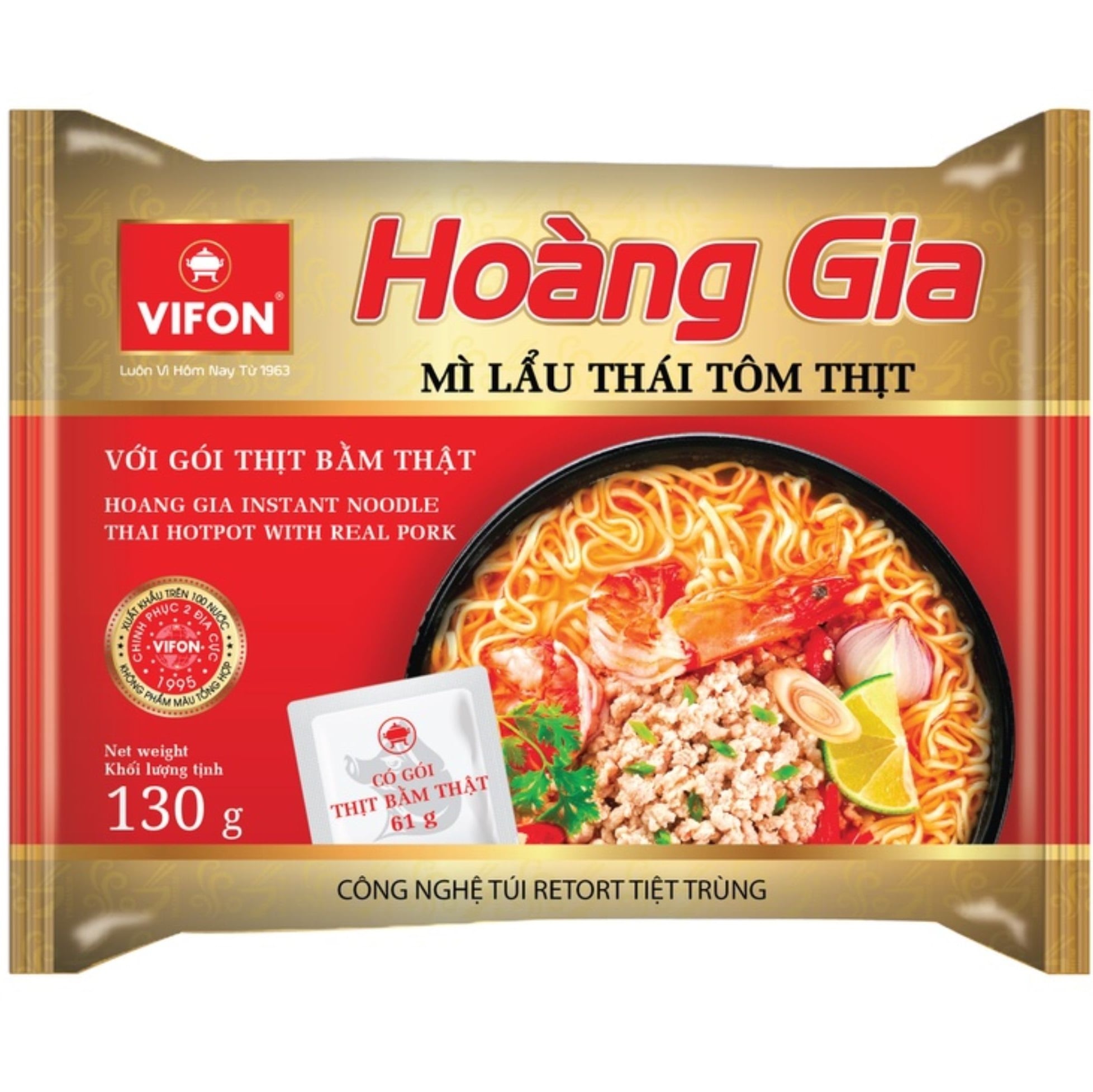 Vifon Hoang Gia MI LAU THAI TOM THIT (430 Kč/krt)
