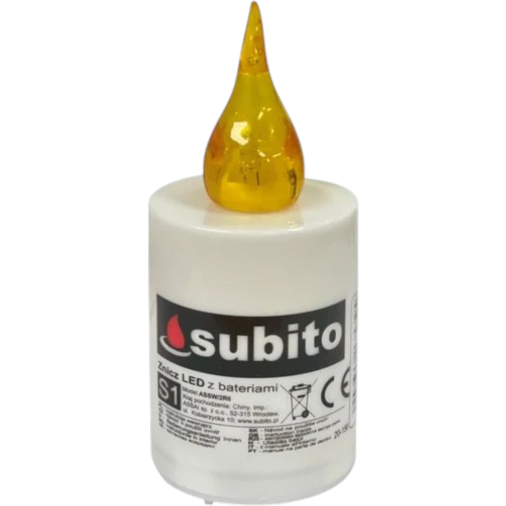 Subito svíčka LED hřbitovní Subito Žlutá 10cm 88-dní