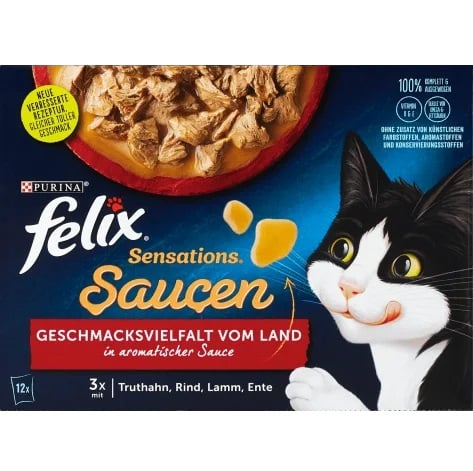 Felix 12x85g Sensations Saucen - Krůtí, hovězí, jehněčí, kachní