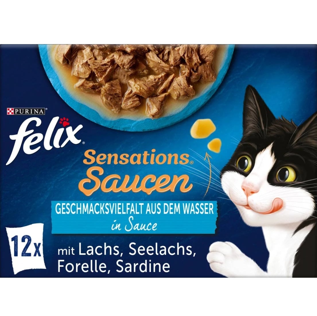 Felix 12x85g Sensation Saucen - Losos, treska, pstruh, sardinka