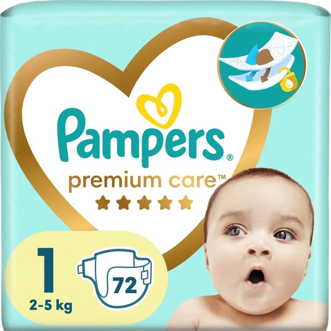 Pampers Premium Plenky S1 72ks