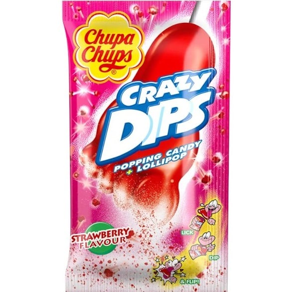 Lízátka Chupa Chups Crazy Dips Strawberry 14g