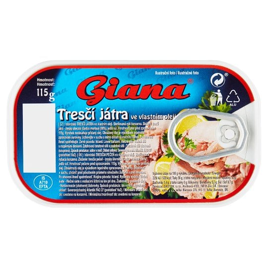 Giana Tresčí játra 115g ve vlastní oleji