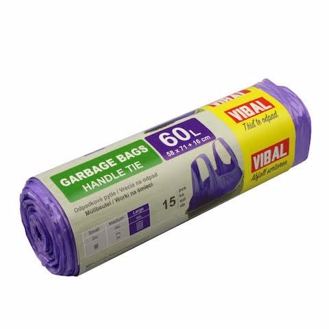 Sáčky VIBAL s uchem 60L fialový
