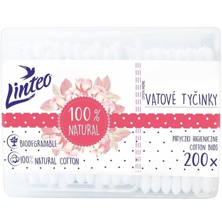 Vatové tyčinky LINTEO 200ks krabička