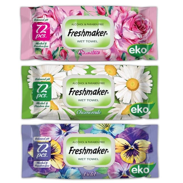 Ubrousky 72ks FRESHMAKER Eko Flowers