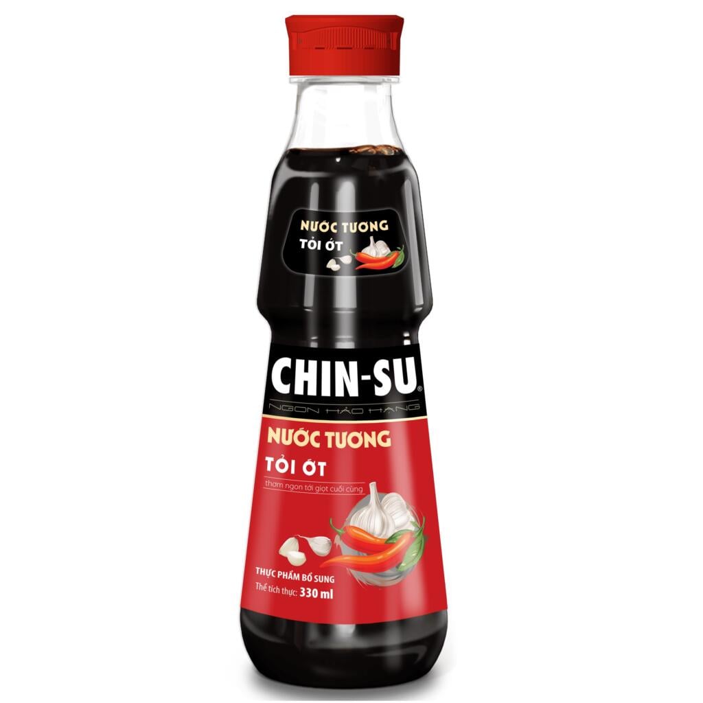 Chinsu sójová omáčka 330ml Chilli+česnek