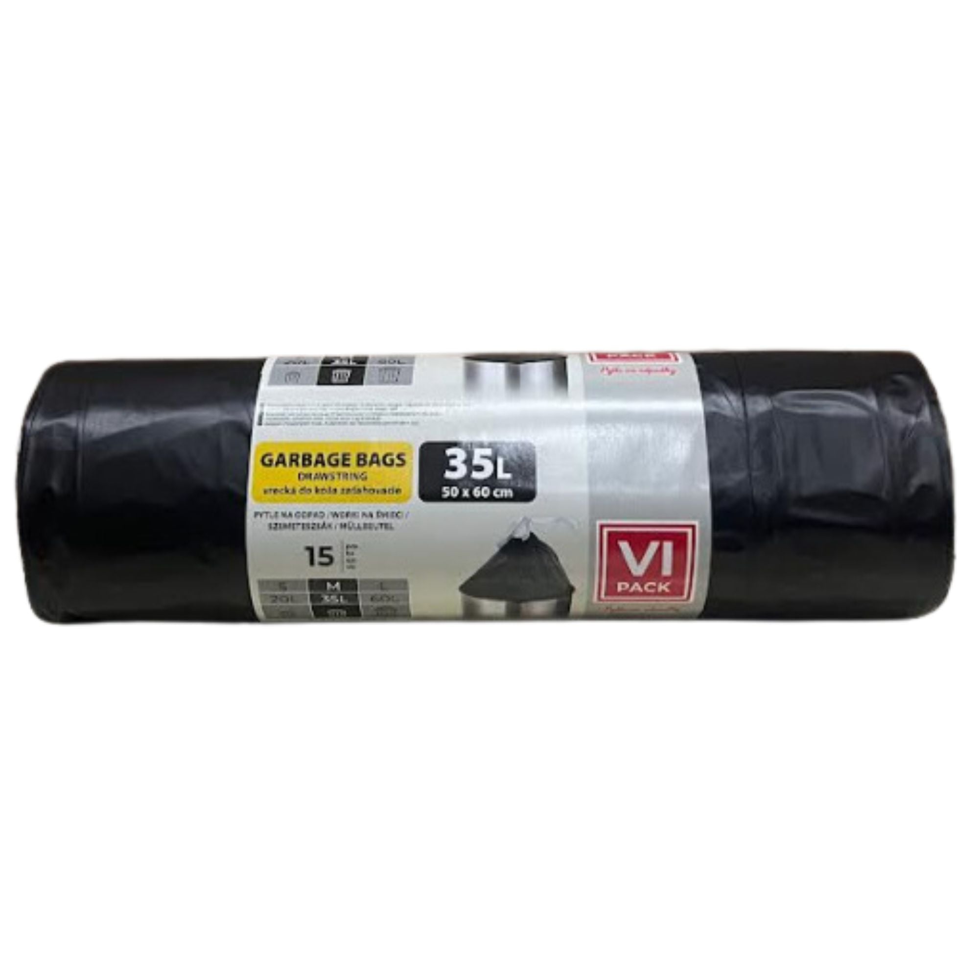 Sáčky VI Pack zatahovací 35L černý 15ks/roll