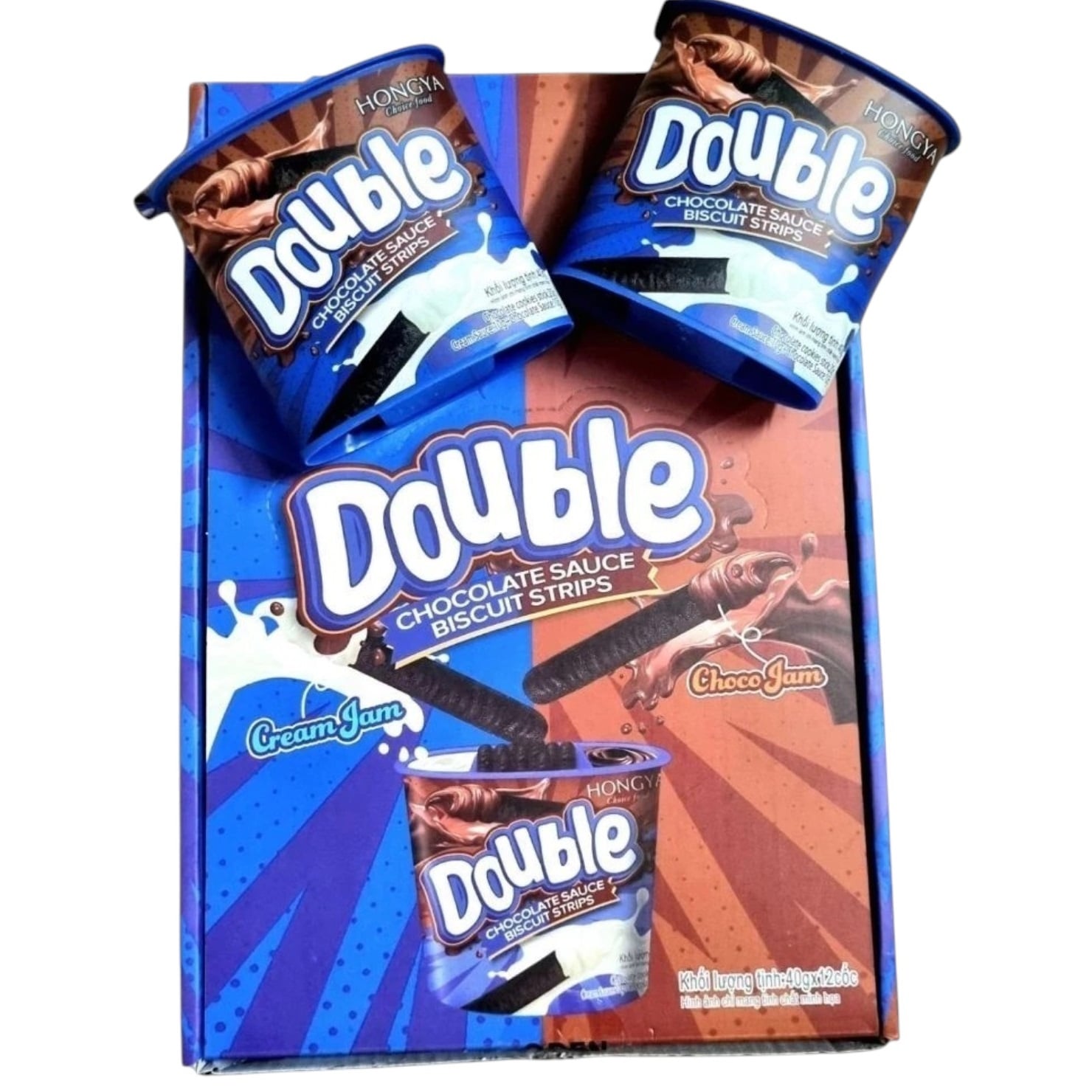 Hongya Double Chocolate Sauce Biscuit Strips 40g