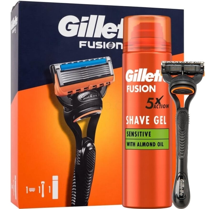 Gillette Dárková sada Gel 200ml+Žiletky Fusion