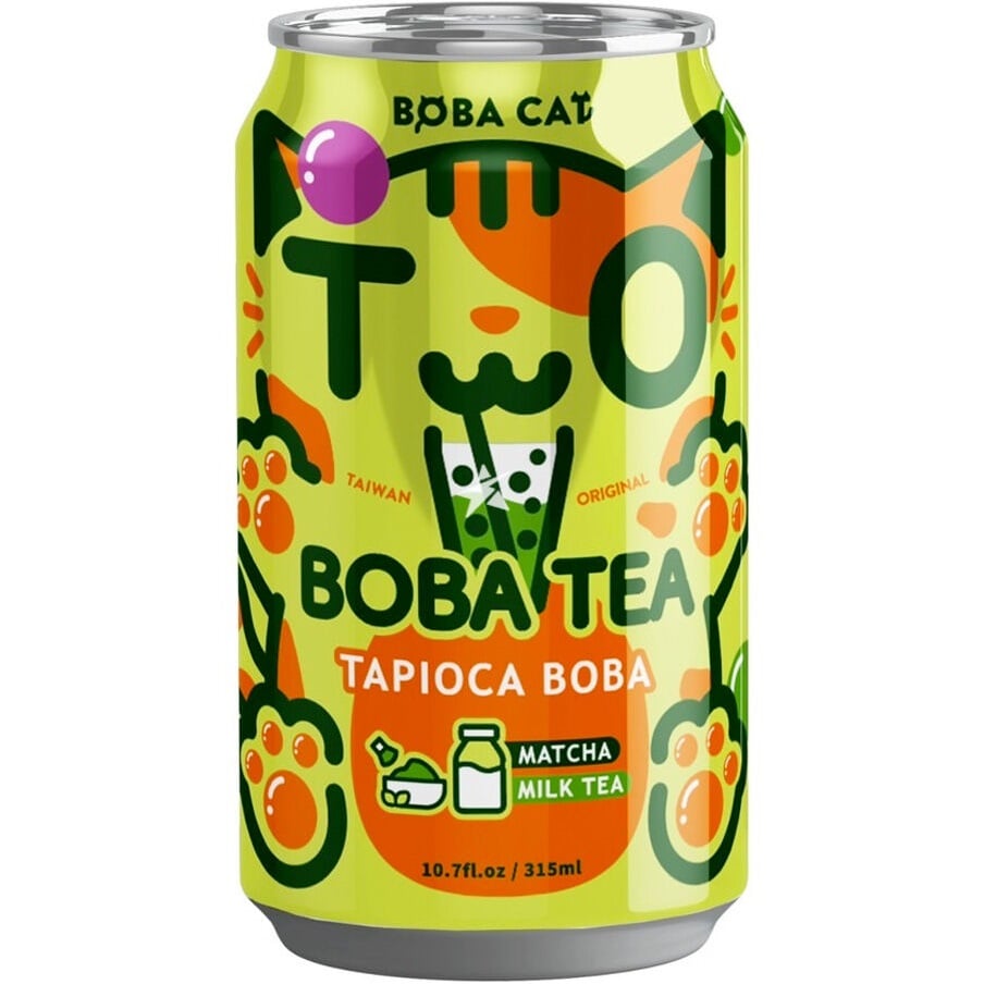 Boba Cat 315ml Matcha - Milk Tea