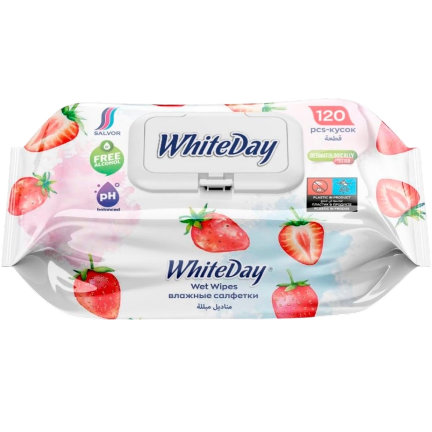 Ubrousky 120ks WhiteDay Strawberry