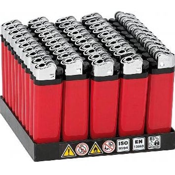 Zapalovač škrtací 50ks Red