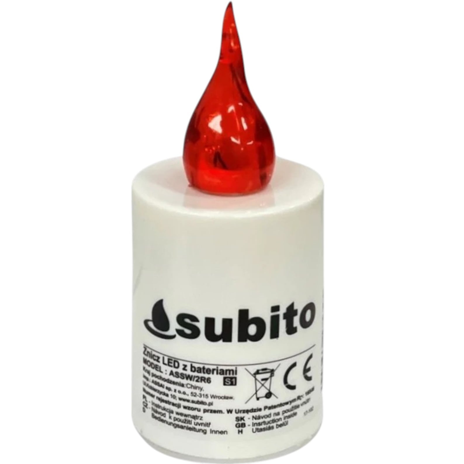 Subito svíčka LED hřbitovní Subito Červená 10cm 88-dní