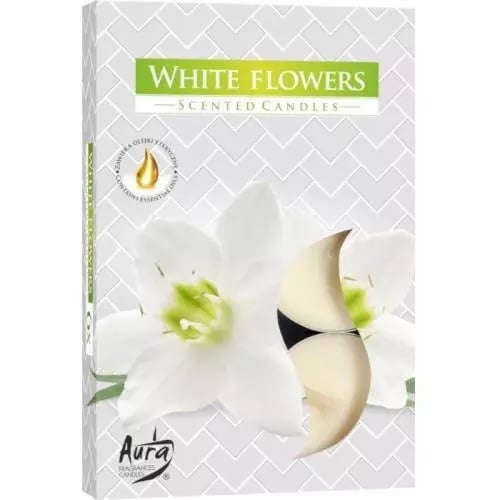 Bispol čajové svíčky 6ks White Flowers