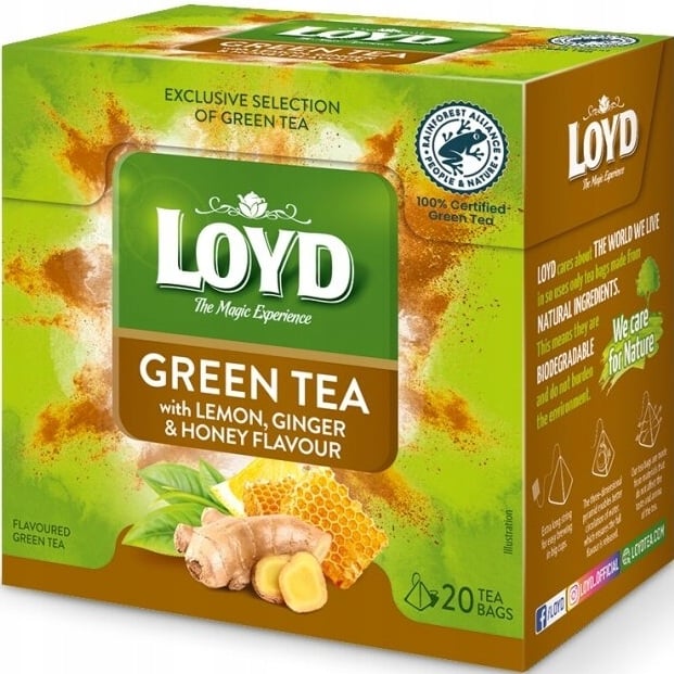 Loyd Green Tea With Lemon, Ginger, Honey 40g