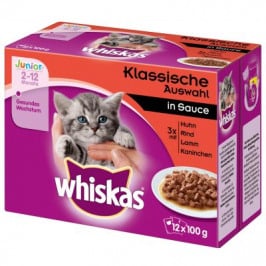Whiskas kapsička 12x100g Junior klasický výběr v omáčce