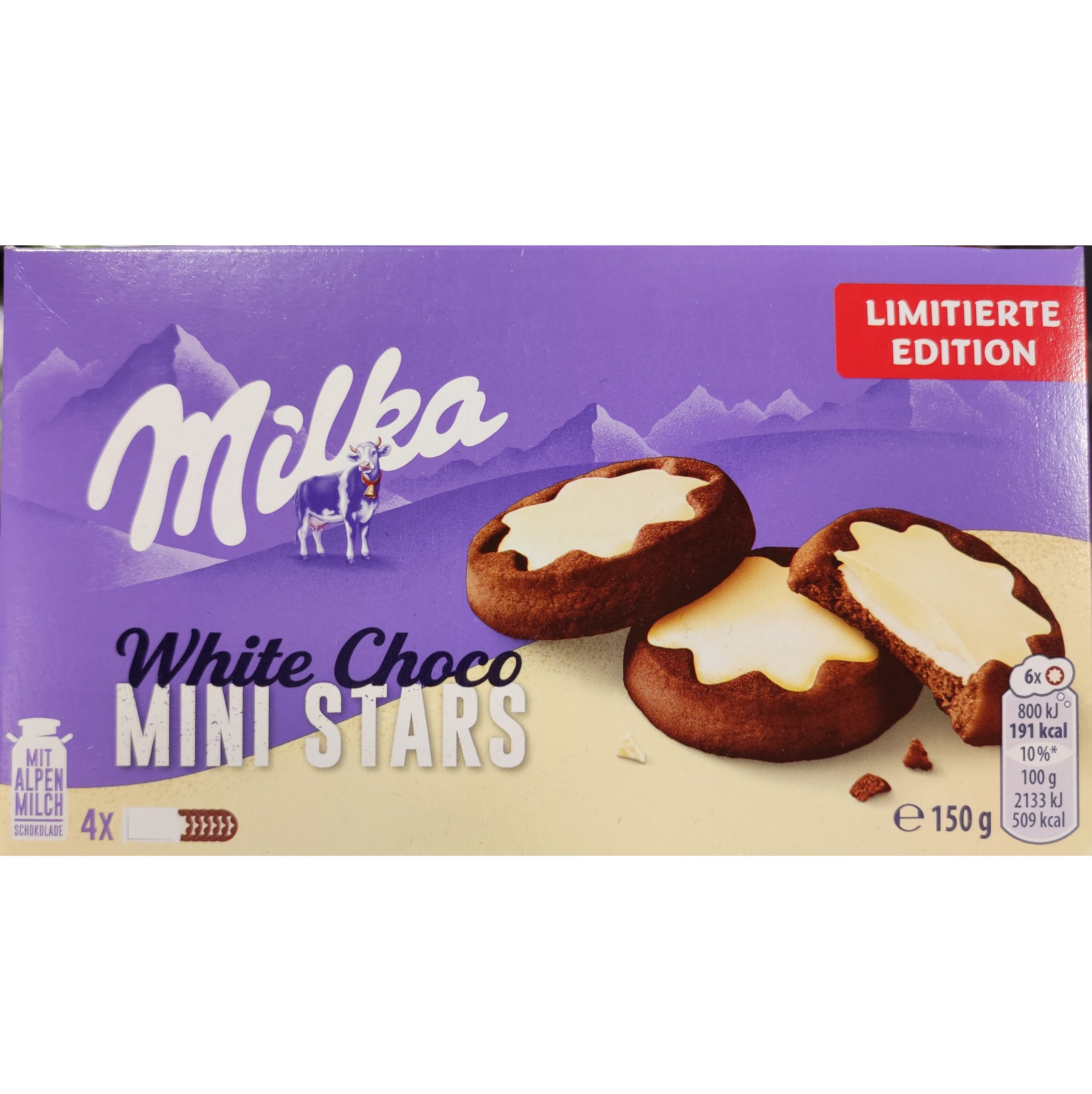 Milka Biscuits White Choco Mini Stars 150g (HSD 05/03/2026)