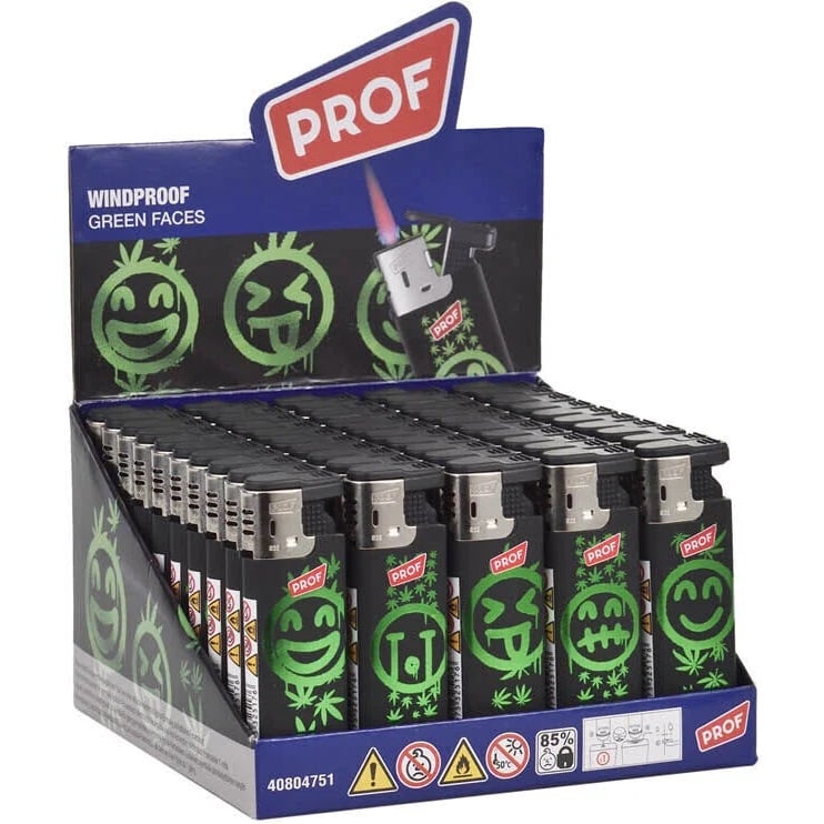 Zapalovač PROF 50ks Green Faces