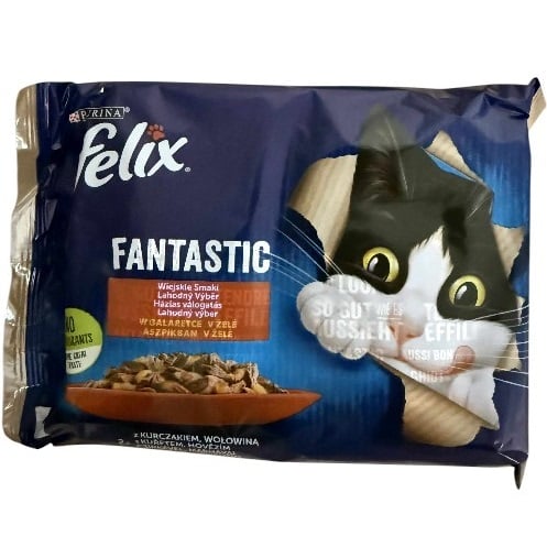 Felix 4x85g Fantastic Kuřecí, hovězí, kachnou, jehněčí