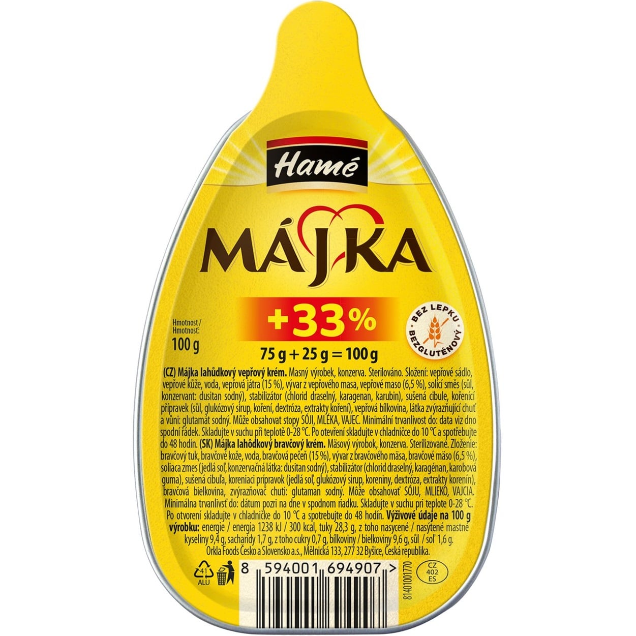 Hamé Paštika 100g Májka