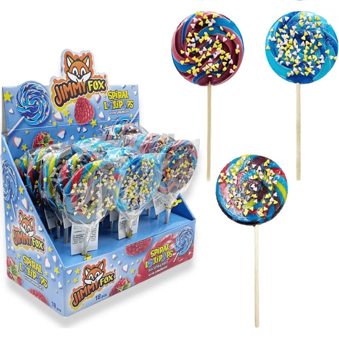 Lízatka Spiral Lollipops Raspberry JF 50g