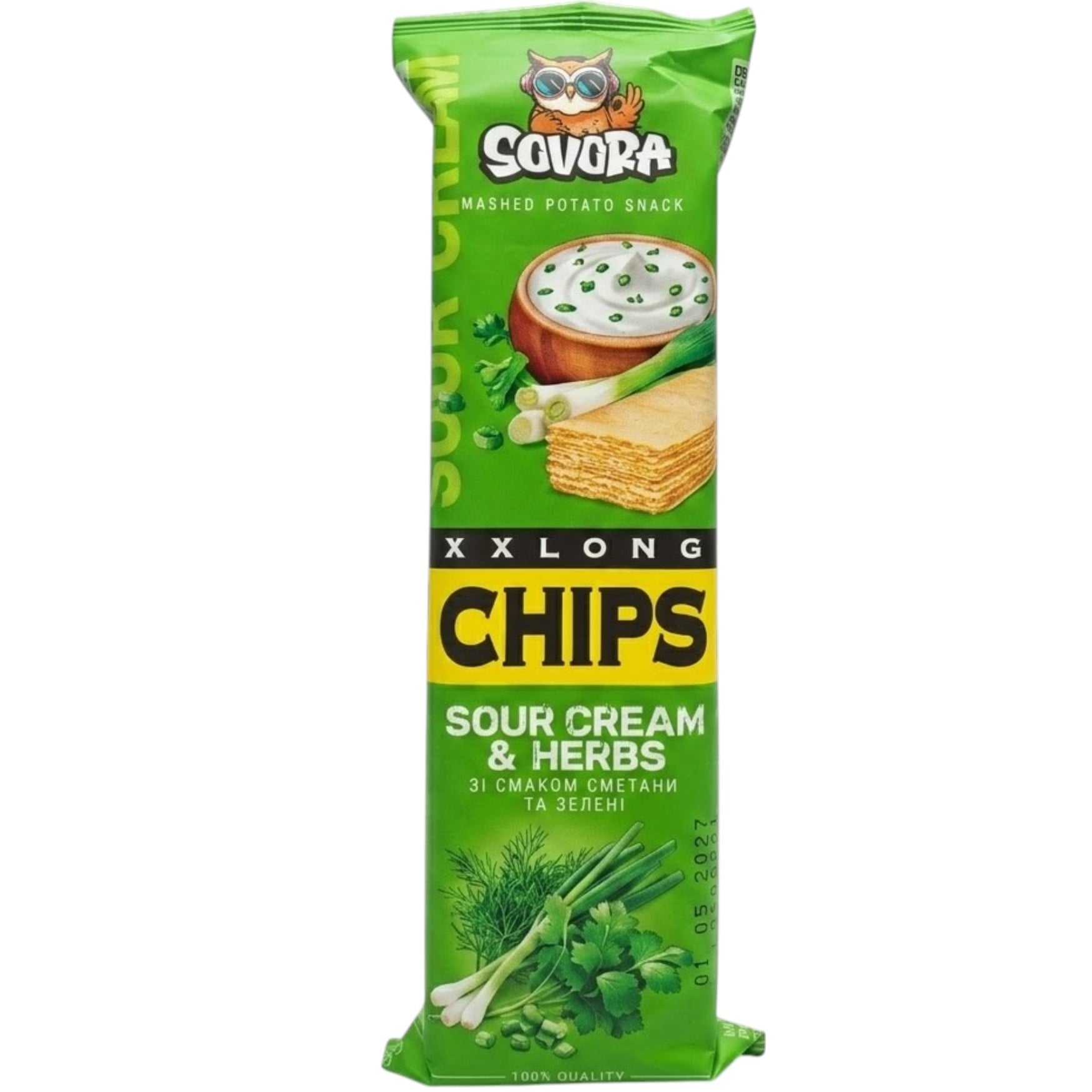SOVORA XX Long Chips 70g Sour Cream & Herbs