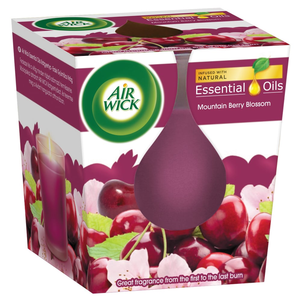 Air Wick svíčka 105g EO Infusion Mountain Berry Blossom