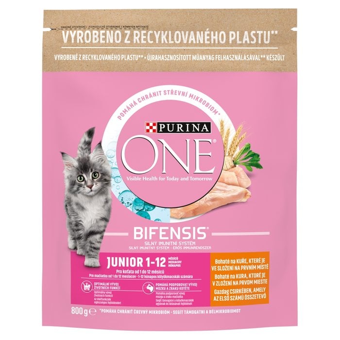 Purina One pro kočky 800g Junior s kuřetem