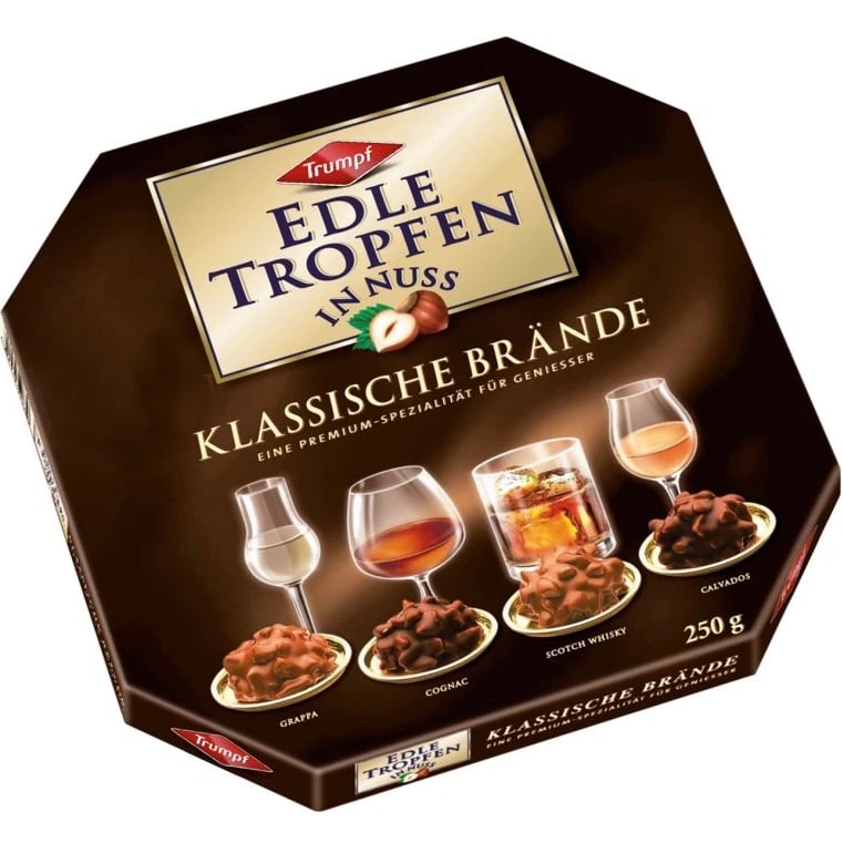 Edle Tropfen in Nuss 250g Klassische Brände