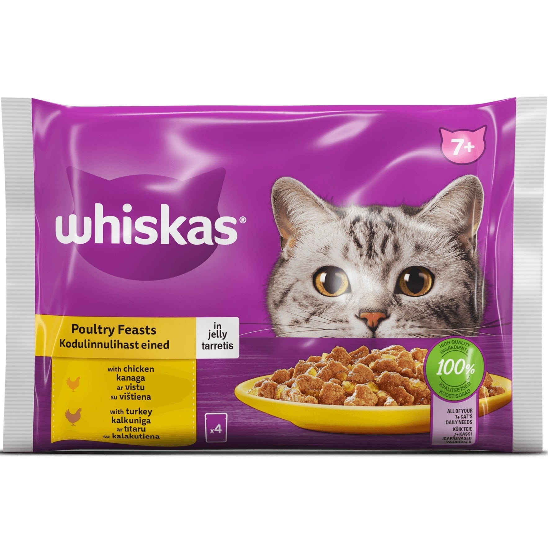 Whiskas kapsička 4x85g Senior Poultry Selection v želé